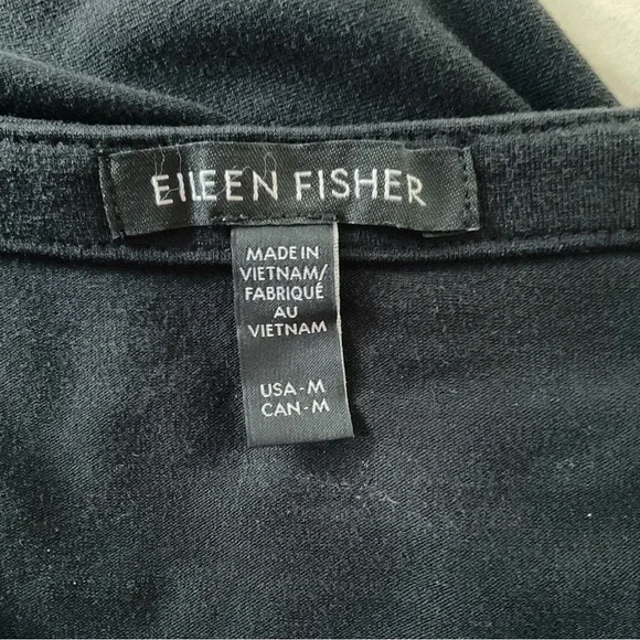 Eileen Fisher Fine Jersey Round Neck Box-Top Black Size M - Picture 5 of 6